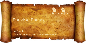 Meszko Merse névjegykártya